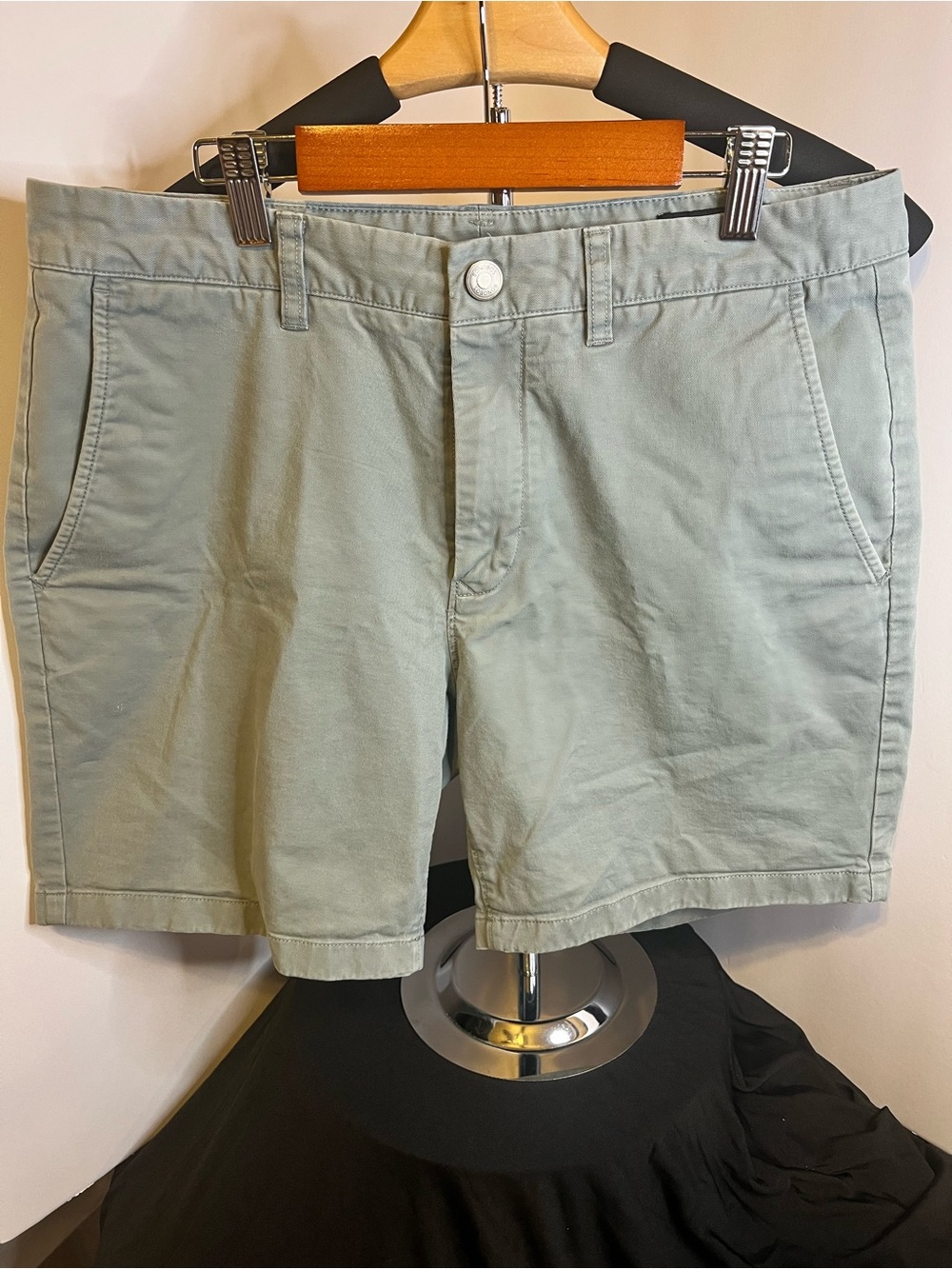 Bonobos Olive Green 7" Chino Shorts Stretch Cotton Spandex Flat Front Men's 32